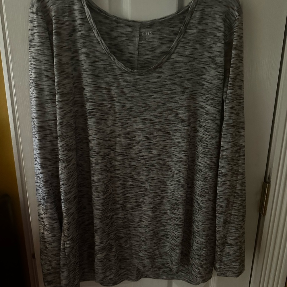 a.n.a Gray Marled Long Sleeve Tee